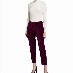Alice and Olivia Burgundy Velvet Pants